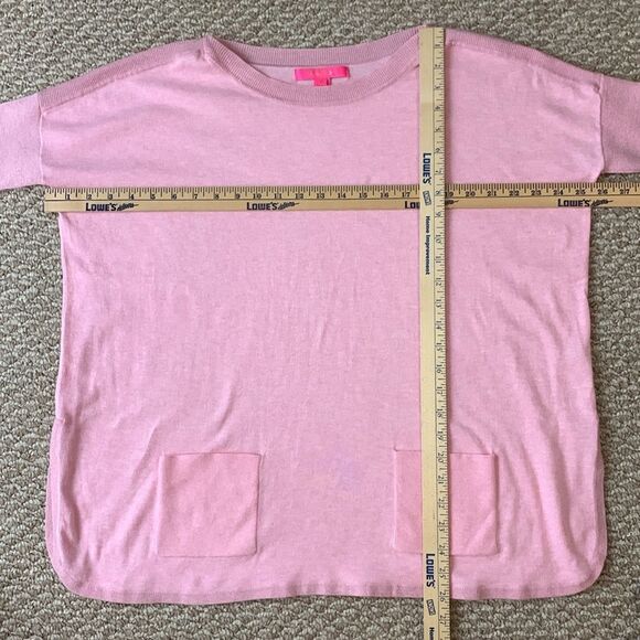 Lilly Pulitzer Cobo Sweater Heathered Pink Tropics Tint Sz XS Box Fit Oversized - Picture 8 of 10